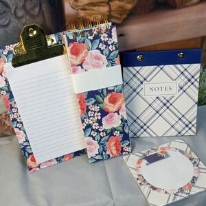 💩 Pen + Gear Floral and Plaid Notepad Set